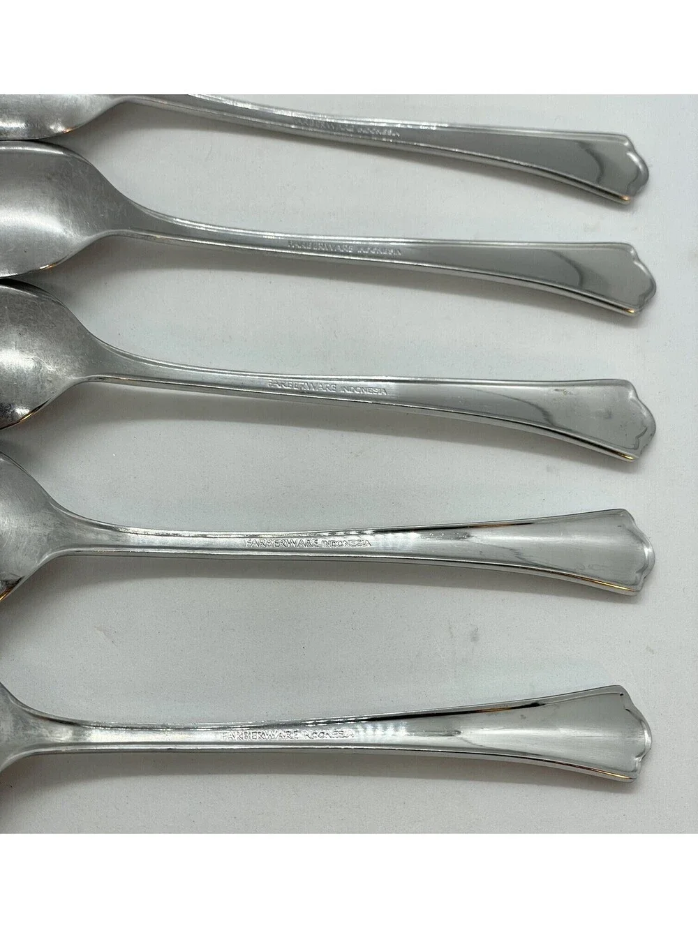 (5) Farberware Stainless Indonesia ROMANCE Teaspoon Lot ~ 6 1/4”